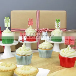 12 Christmas Present Cake Toppers Decorations Pick thumbnail-1