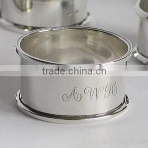Elegant Design Napkin Ring Wholesale Silver Plain thumbnail-1