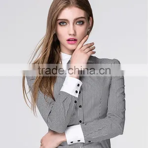 Wholesale Poplin Bussiness Lady Shirt/blouse Office Uniform thumbnail-3