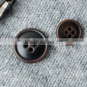 4 Holes Top Class 24L&32L Dark Brown Natural Corozo Nut Suit Buttons thumbnail-1