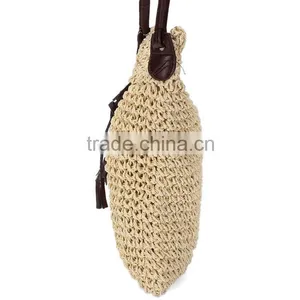 Small Woven Shoulder Bags Straw Summer Women Weave Burlap Jute Pouches Beach Travel Handbag thumbnail-3