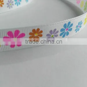 Good Quality and Cheap Label Fabric for Rotary Printed Colorful Ribbon, 100% Polyester Grosgrain Ribbon thumbnail-2