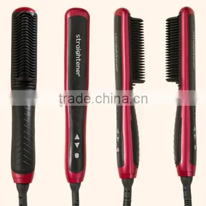 Fashion Professional Natrual Hair Straightener Brush Electric Hair Comb thumbnail-3