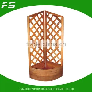 Natural Fir Wood Corner Lattices Grid Flower Pots Planters thumbnail-1