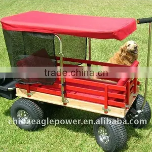 KID'S WOODEN WAGON WITH Canopy thumbnail-1