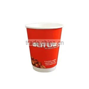 Dispoable 4 oz Double Wall Paper Coffee Cups. Blue Cups Customized Logo thumbnail-3