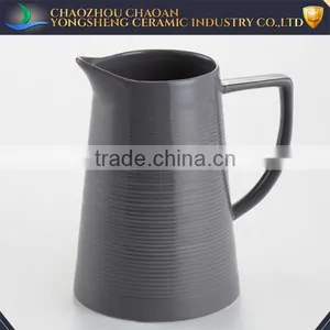 Cheap Black Glazed Stoneware Beer Pitcher With Stripe for Sale thumbnail-3
