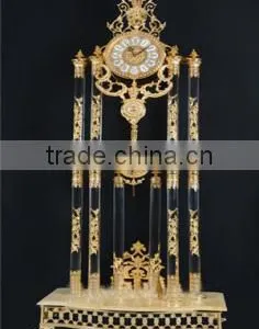 Brilliant Crystal Combined Gold Gilt Brass and Marble Clock, Home Decorative Pendulum Clock thumbnail-2