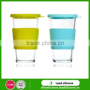 Eco- Friendly Collapsible Silicone Heat Insulation Colorful Cups Sleeve thumbnail-2