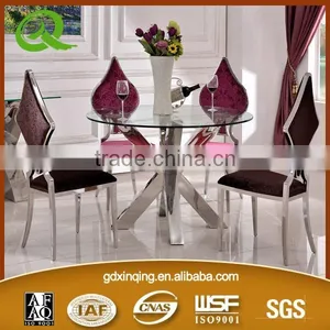 TH390 Modern Design Stainless Steel Dining Table and Chair Sets thumbnail-6