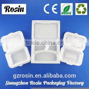 Disposable Clear Plastic 3 Compartment Lunch Food Box thumbnail-1
