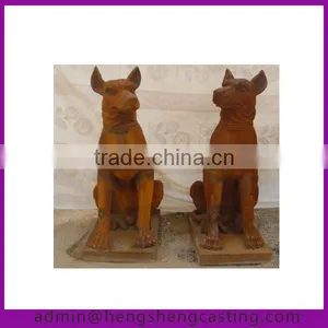 Garden Antique Brass Cast Iron Dog Statue thumbnail-1