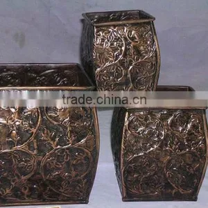 Galvanized Planters,Metal Antique Planters,Garden Planters,White Colored Planters,Small Planters For Home And Garden Decoration thumbnail-1