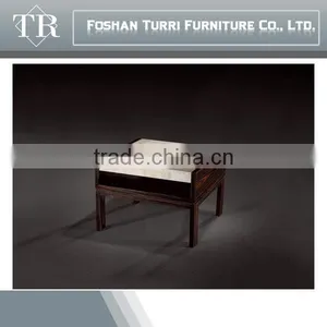 Antique MDF With Wooden Veneer Square Travertine Coffee Table thumbnail-3