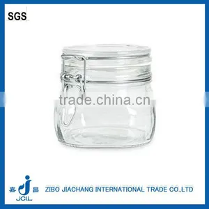 Clear Kitchen Food Storage Airtight Seal Lock Lid Jar/Glass Jar With Metal Clip thumbnail-1