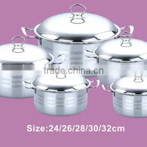 Large Size Stainless Steel Cookware Set With Metal Lid thumbnail-1