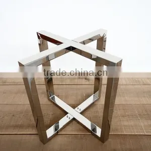 Stainless Steel Solid Wood Dining Table Metal Leg Wholesale Factory thumbnail-3