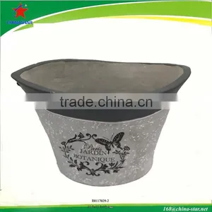 Modern Indoor Pots and Planters Oval Concrete Planter thumbnail-1