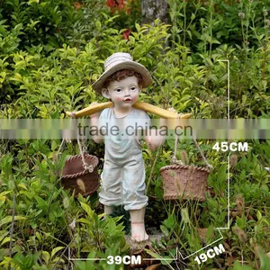Christmas Garden Statue Decorations Fiberglass Garden Child Statue thumbnail-4