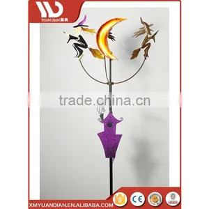 Garden Multi Metal Starry Circles Wheel Solar Moon Light Led Wind Spinner thumbnail-1