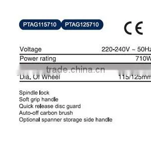 115mm or 125mm 710W Angle Grinder With GS CE EMC FFU thumbnail-2