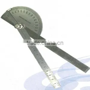 Adjustable Round Head Stainless Steel Bevel Protractor Ruler With Double Rule Bar for Measuiring Tools thumbnail-1