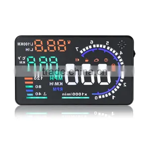A8 Hud Head Up Display With OBD2 Interface Plug Play KM/h MPH Speeding Warning thumbnail-1