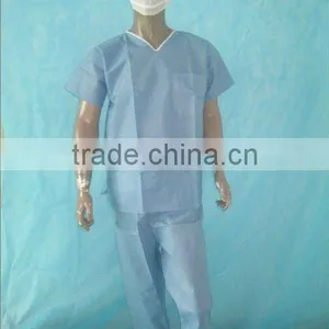 Disposable Nonwoven Patient Coat of Light Blue thumbnail-1