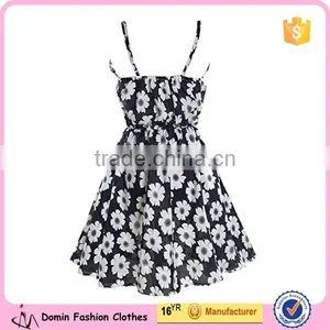2015 New Fashion Women's Sleeveless Sheer Printed Chiffon Mini Dress thumbnail-2