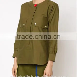 New Arrival Khaki Patch Pocket Fancy Casual Shirt OEM Service thumbnail-2