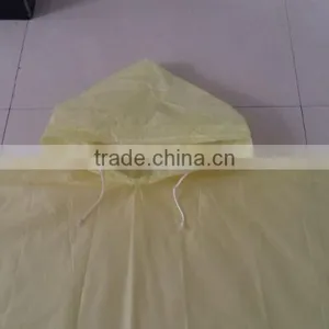 Promotional Adult Yellow PEVA Waterproof Poncho With Hooded thumbnail-2
