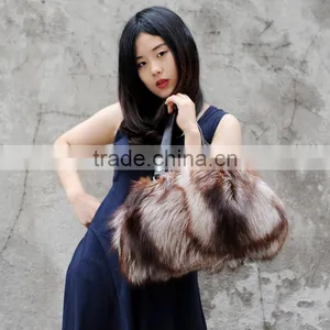 CX-H-17C Good Quality Wholesale Price Genuine Fox Fur Handbag Women Bags thumbnail-1