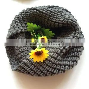 Acrylic Grey Color Fashion Winter Factory Manufacture Fashion Young Knitted Tube Scarf thumbnail-1