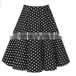 2017 Girls Long Dresses Women's Pleated Vintage Skirts Floral Print Casual Midi Skirt thumbnail-5