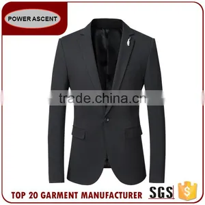 Wholesale Customized European Business Suit 1 Button Charcoal Men Suits thumbnail-1
