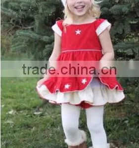 2016 Hot Sale Baby Girls Holiday Boutique Red Dress for Kids Girl Christmas Dresses thumbnail-3