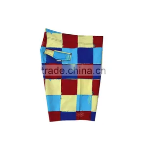 Men's Square Print 100% Polyester Microfibe Brushed Board Shorts Custom thumbnail-3