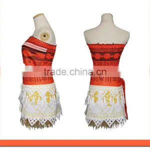 2017 New Girl Women Movie Polynesia Princess Moana Costume Dress Halloween thumbnail-3