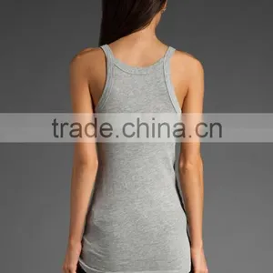 Dri Fit Grey Low Cut Yoga Tank Tops for Girls thumbnail-3