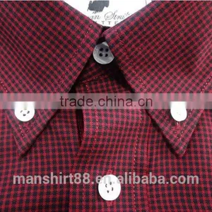 Button Down Collar Long Sleeve Gingham Causal Men Shirt 100% Cotton thumbnail-4