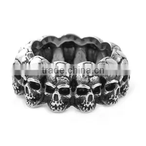 Stainless Steel Unadjustable Rings Antique Silver Skull thumbnail-2