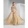 Sheath/Column One Shoulder Floor-length Satin Chiffon Sequin Party Dresses thumbnail-1