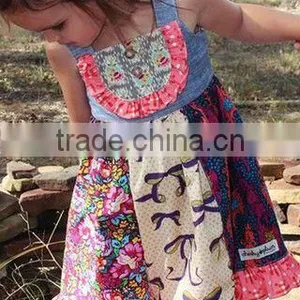 Summer 2017 Remake Cute Baby Girls Dress Multicolors Splicing Floral Clothing thumbnail-3