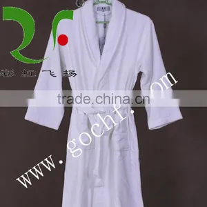 Pure White 100% Cotton Hotel Bathrobe Nightgown thumbnail-1