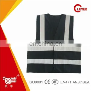 Roadway Alarm Black Vest Reflective Safety KF-005B thumbnail-1