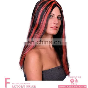 Long Mixed Color Hair Party Night Wig Hair With Full Lace Human Wig for Women thumbnail-1