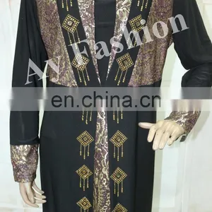 New Style Fashionable Front Open Abaya Women Kimono With Lace Trim Fashion Design Lace Abaya thumbnail-5