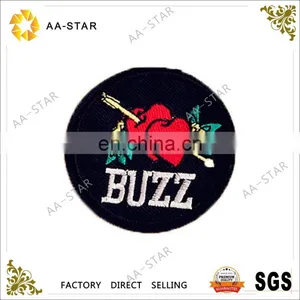 The Double Hearts by an Arrow Custom Embroidery Badge thumbnail-1