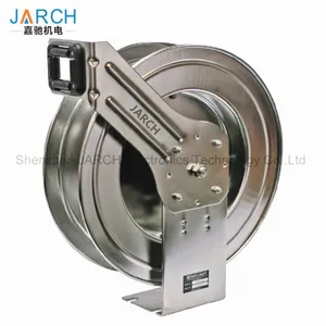 LC607 OLS Spring Retractable 304 Stainless Steel Hose Reel Water Air Cable Reels With 5 Million Life Time Rotary Joint thumbnail-1