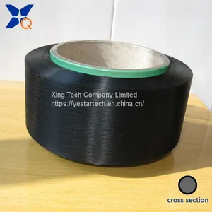 Black Conductive Carbon Inside Nylon Fiber Filaments 20D/3F Ring Cross Section for Anti-Static Yarn/ESD Fabrics/garment-XTAA016 thumbnail-1